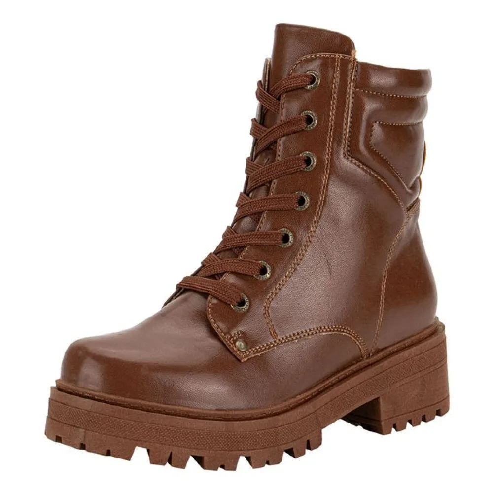 Bota Feminina Coturno Mooncity 72234 CHOCOLATE 34