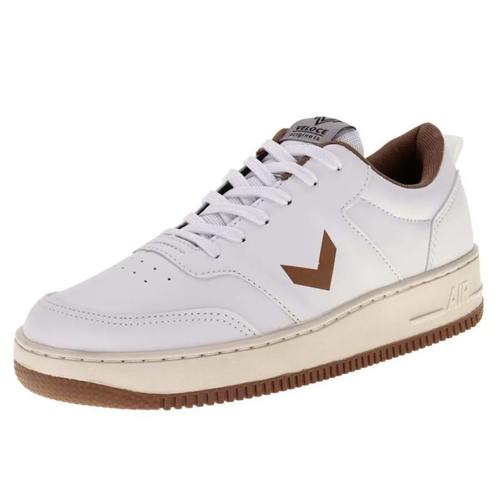 Tênis Masculino Skate Veloce V705 BRANCO/BEGE 38