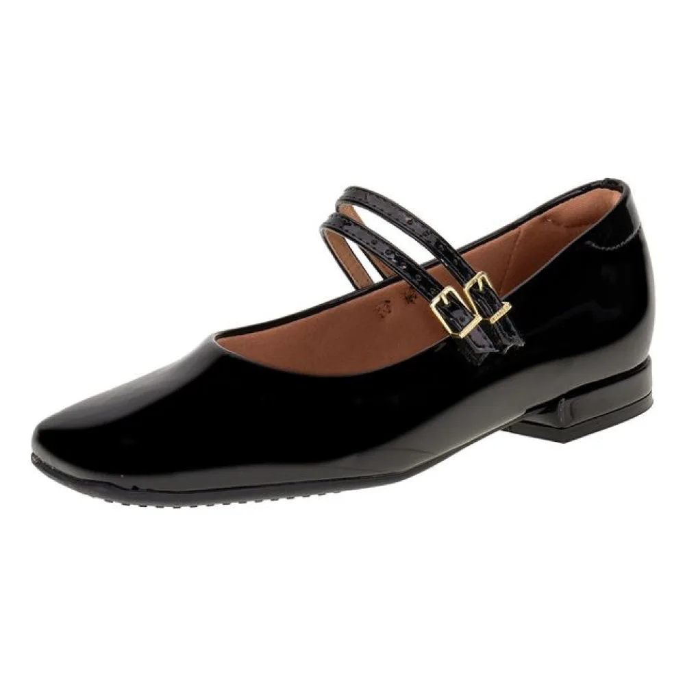Sapato Feminino Salto Grosso Vizzano 1427102 VERNIZ/PRETO 34