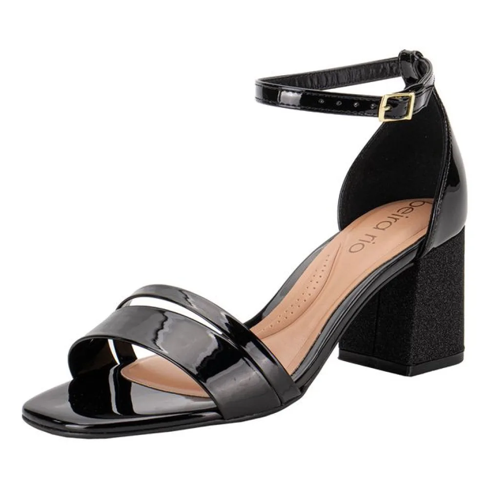Sandália Feminina Salto Grosso Beira Rio 8436216 PRETO 34