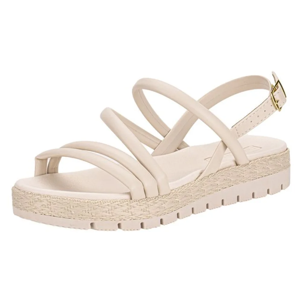 Sandália Feminina Flat Moleca 5539101 MARFIM 37