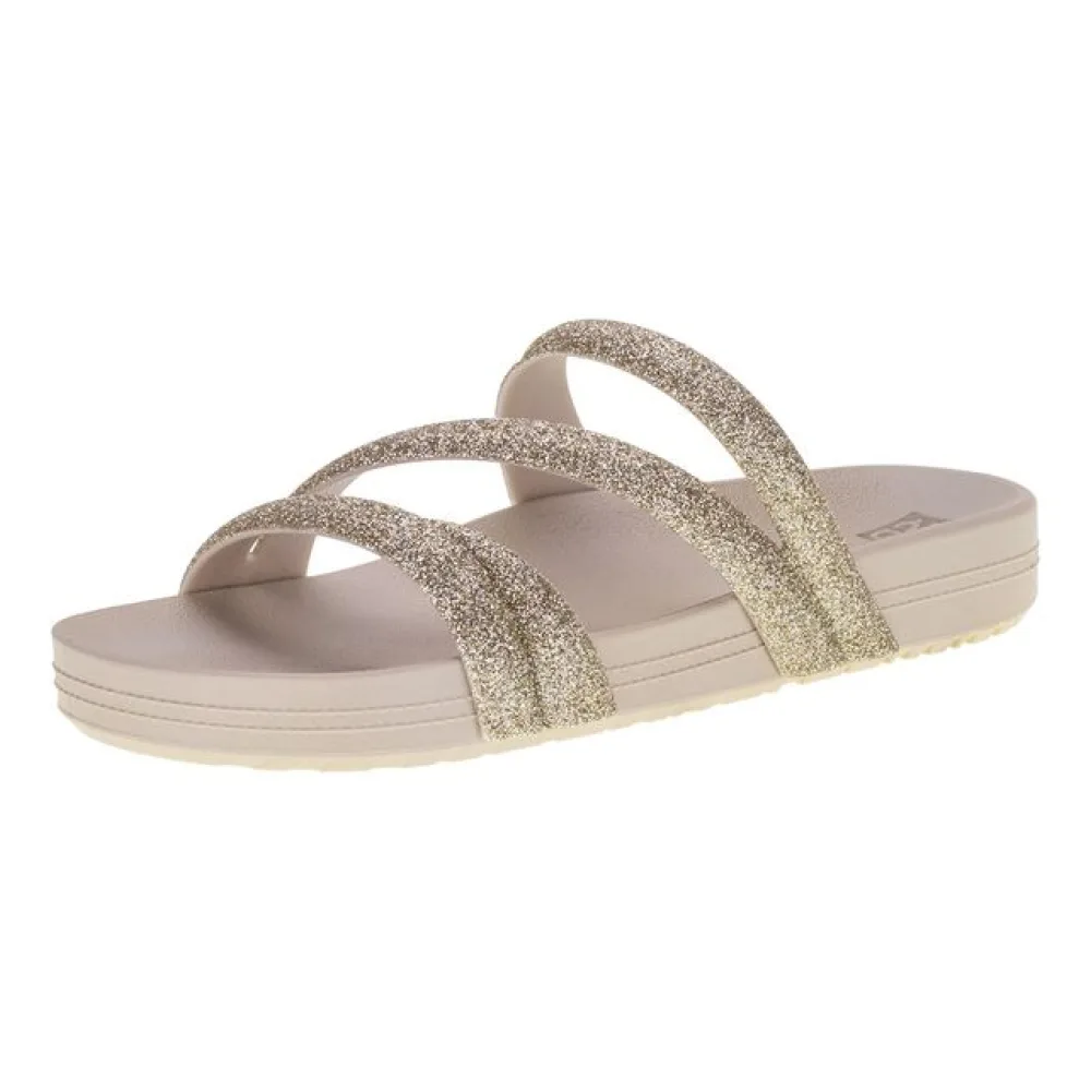Sandália Feminina Flat Glitter Zaxy - 18956 MARFIM 33/34