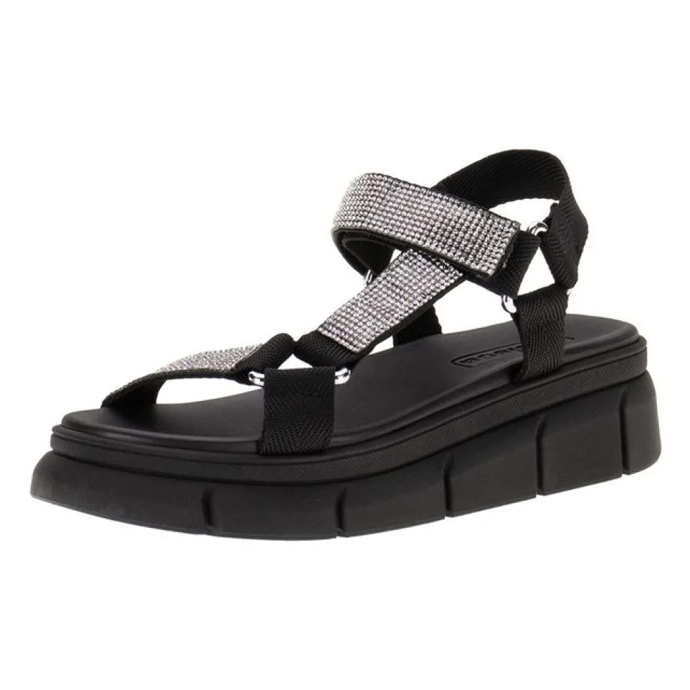 Sandália Feminina Flat Moleca - 5483109 PRETO/CINZA 34