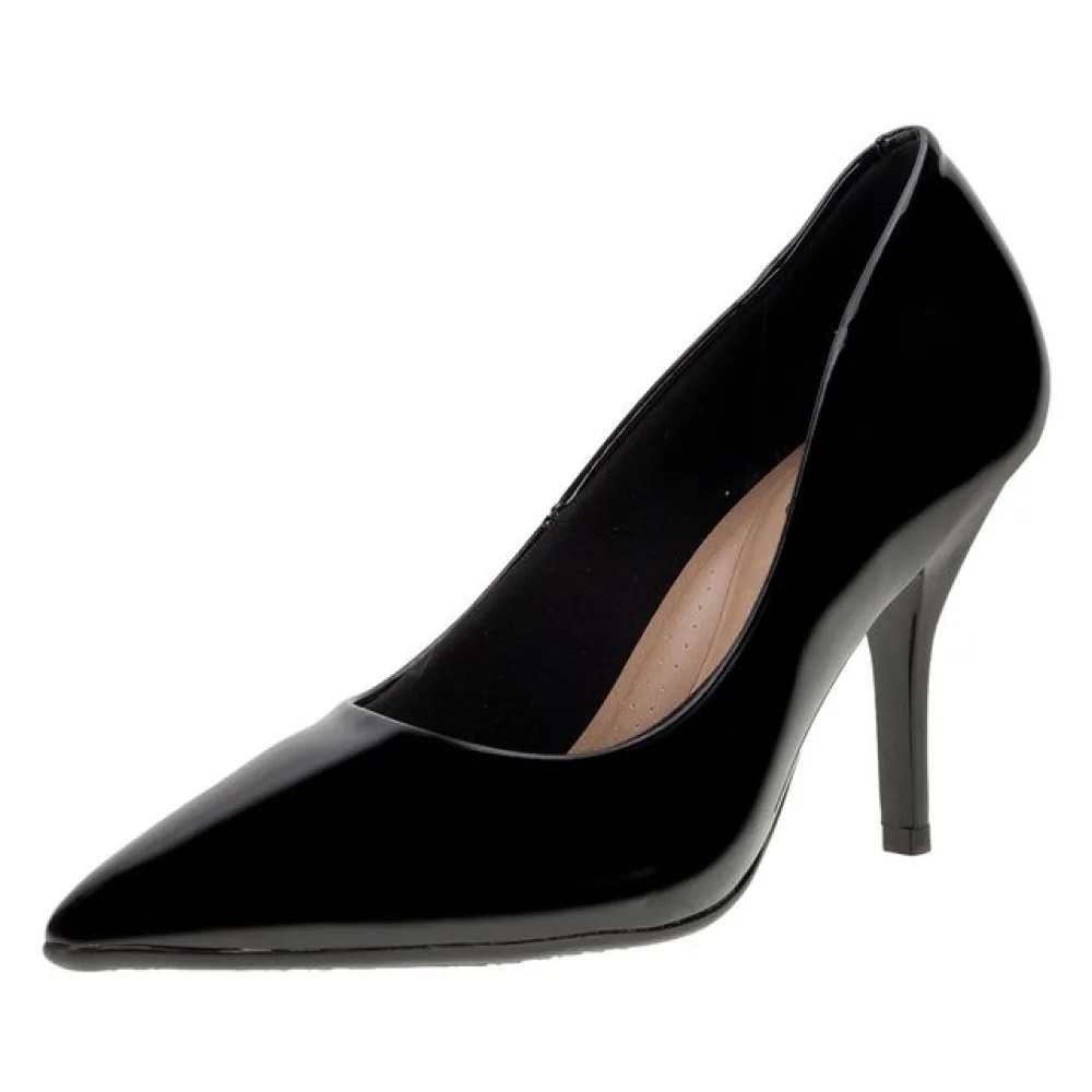 Scarpin Feminino Salto Fino Beira Rio - 41221300 VERNIZ/PRETO 37