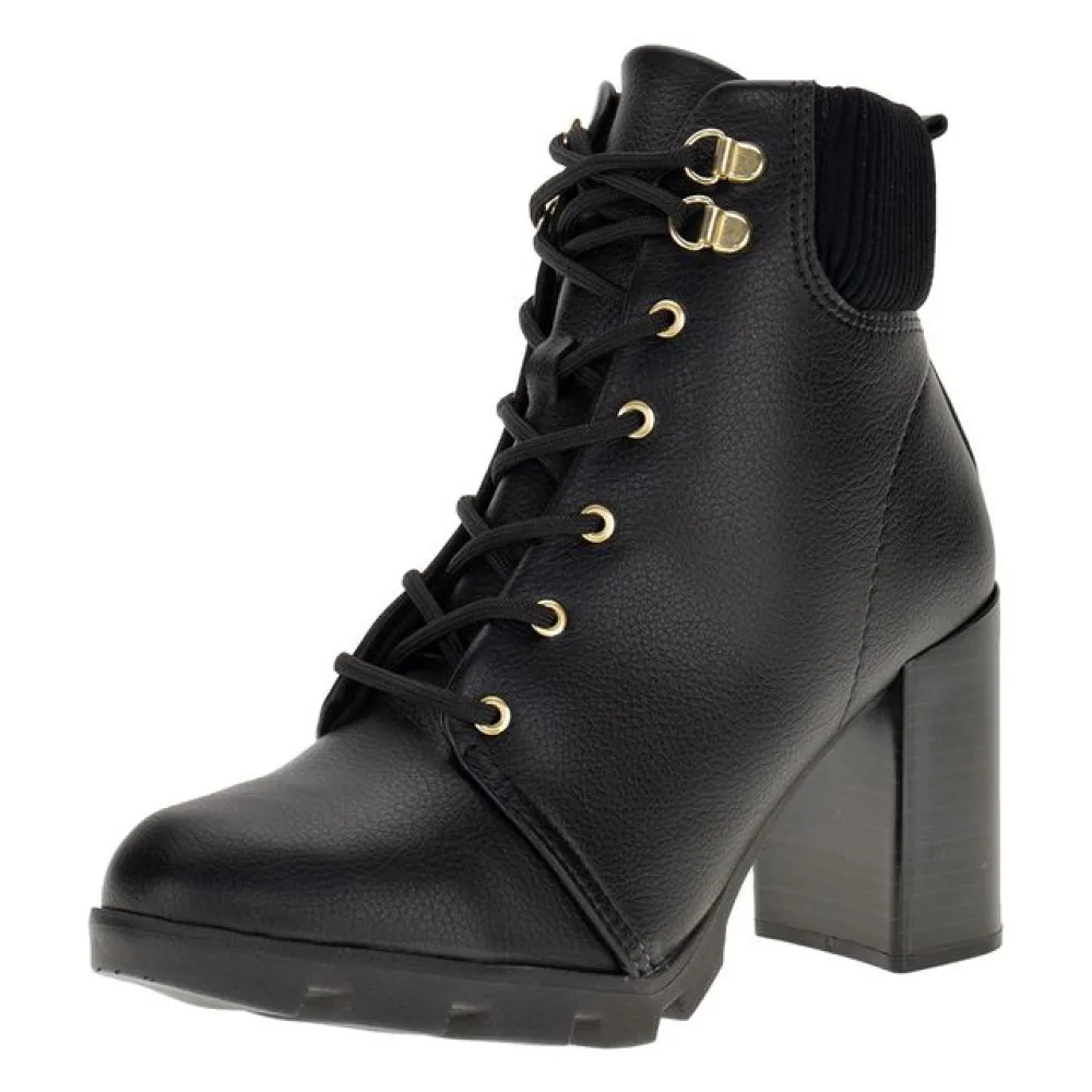 Bota Feminina Coturno Beira Rio - 9074103 PRETO 34