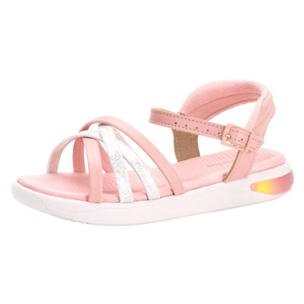 Sandália Infantil Led Baby Molekinha - 2730202 BRANCO/ROSA 17