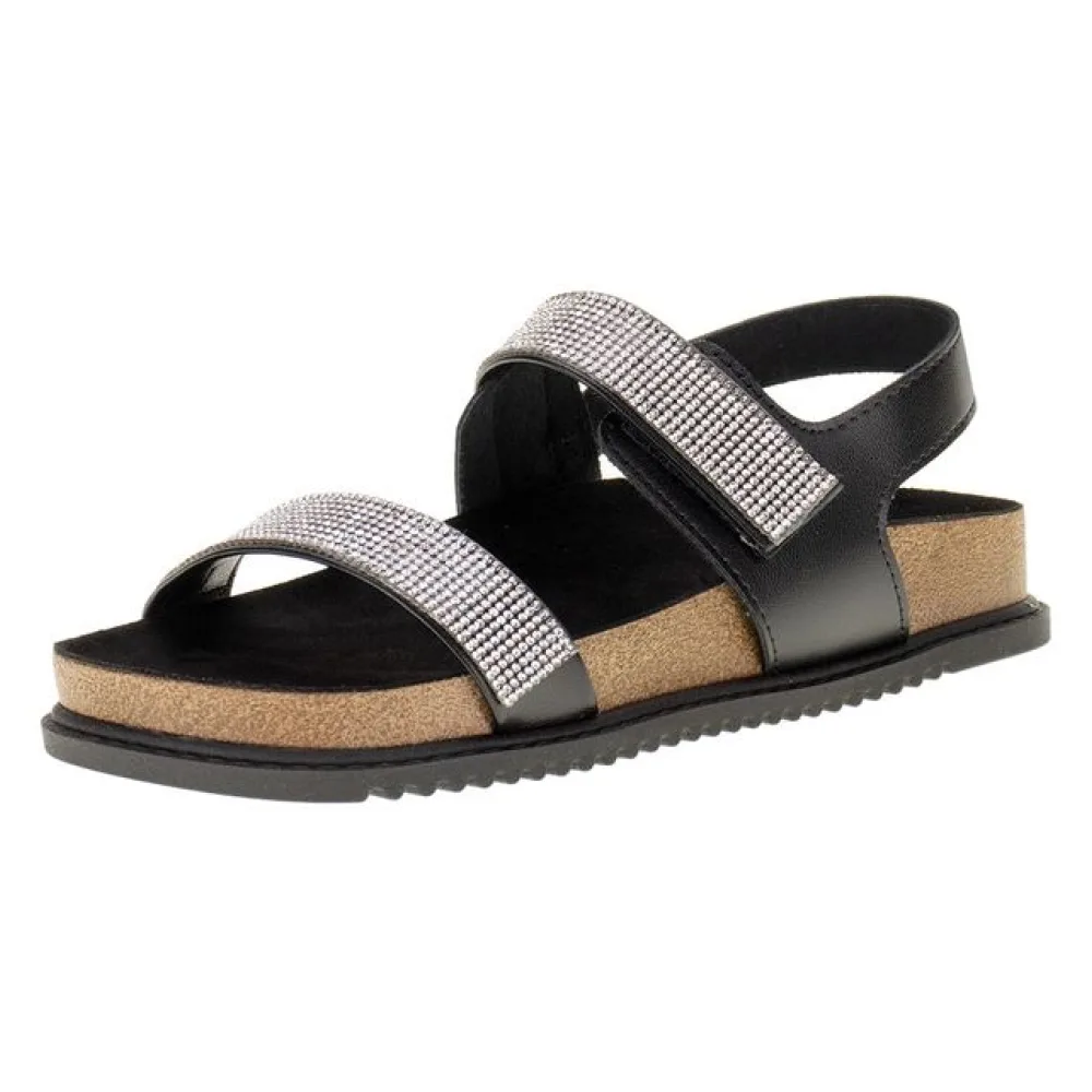Sandália Feminina Flat Beira Rio - 8523104 PRETO 34