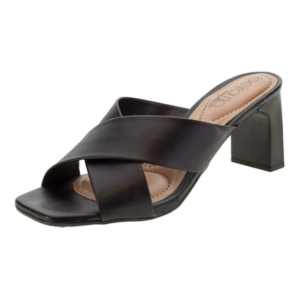 Tamanco Feminino Salto Médio Beira Rio - 8466100 PRETO 34