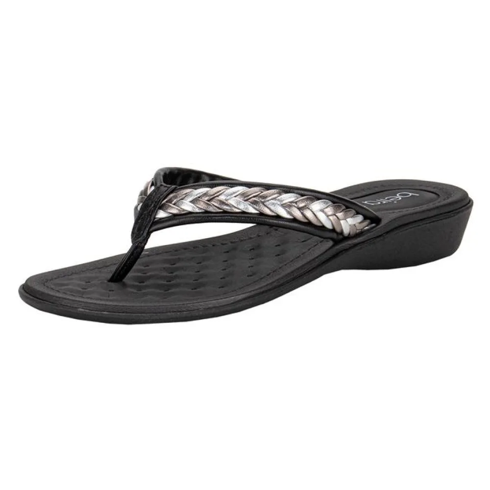 Tamanco Feminino Flat Beira Rio 8224869 PRETO/CINZA 34