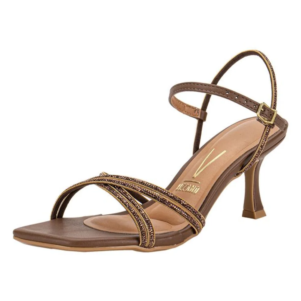 Sandália Feminina Salto Taça Vizzano 6536105 CHOCOLATE 35