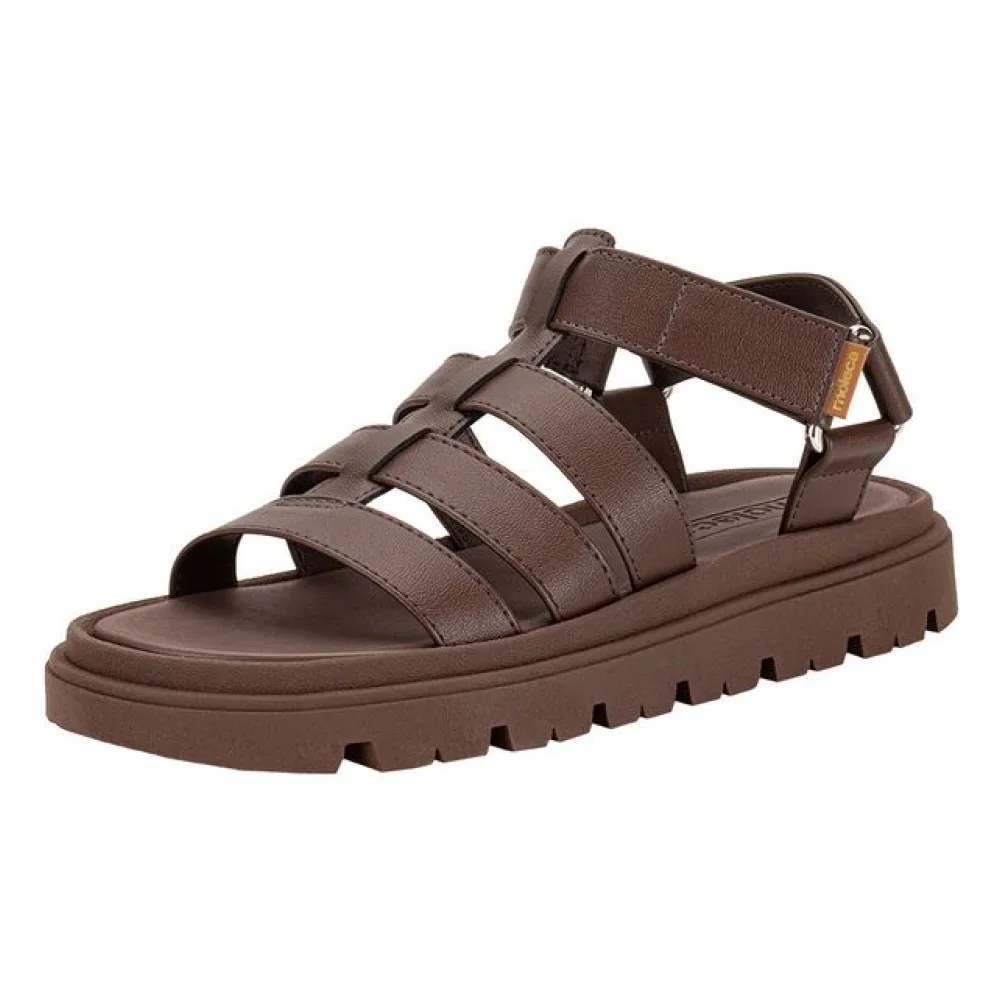 Sandália Feminina Flat Moleca 5504109 CHOCOLATE 34