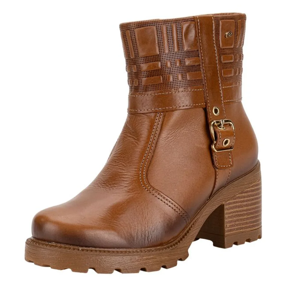 Bota Feminina Cano Baixo Pegada 281311 CARAMELO 34