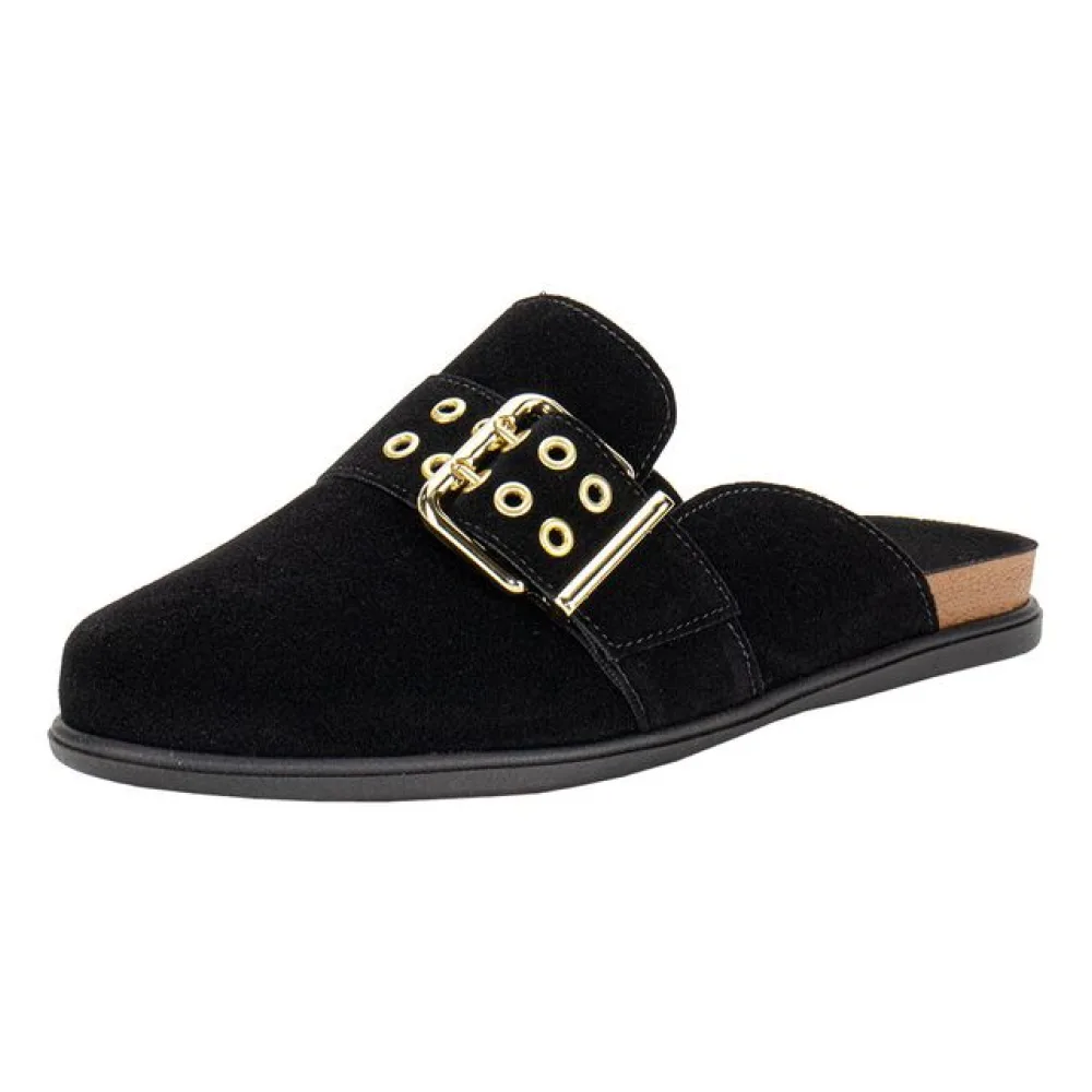 Sapato Feminino Mule Moleca 5826103 PRETO/CAMURÇA 34