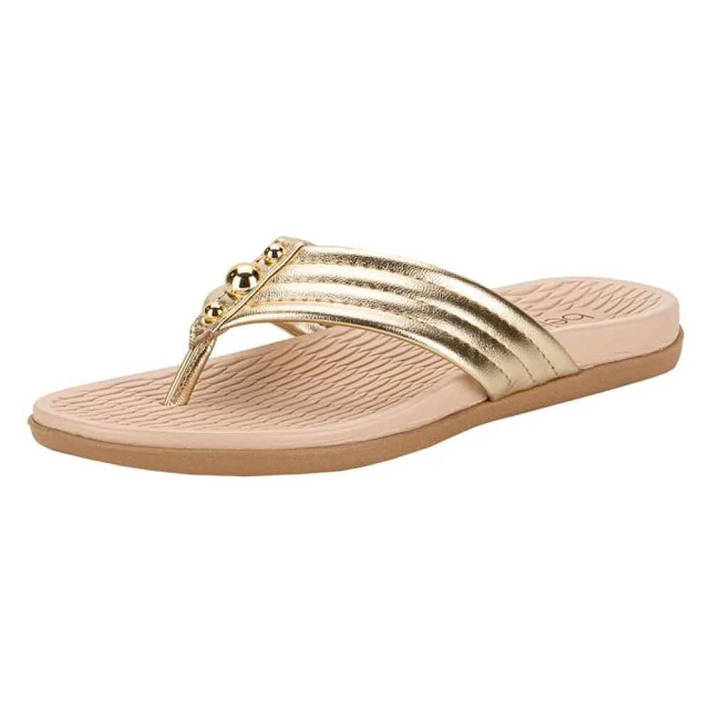Tamanco Feminino Flat Beira Rio 8544102 OURO 33