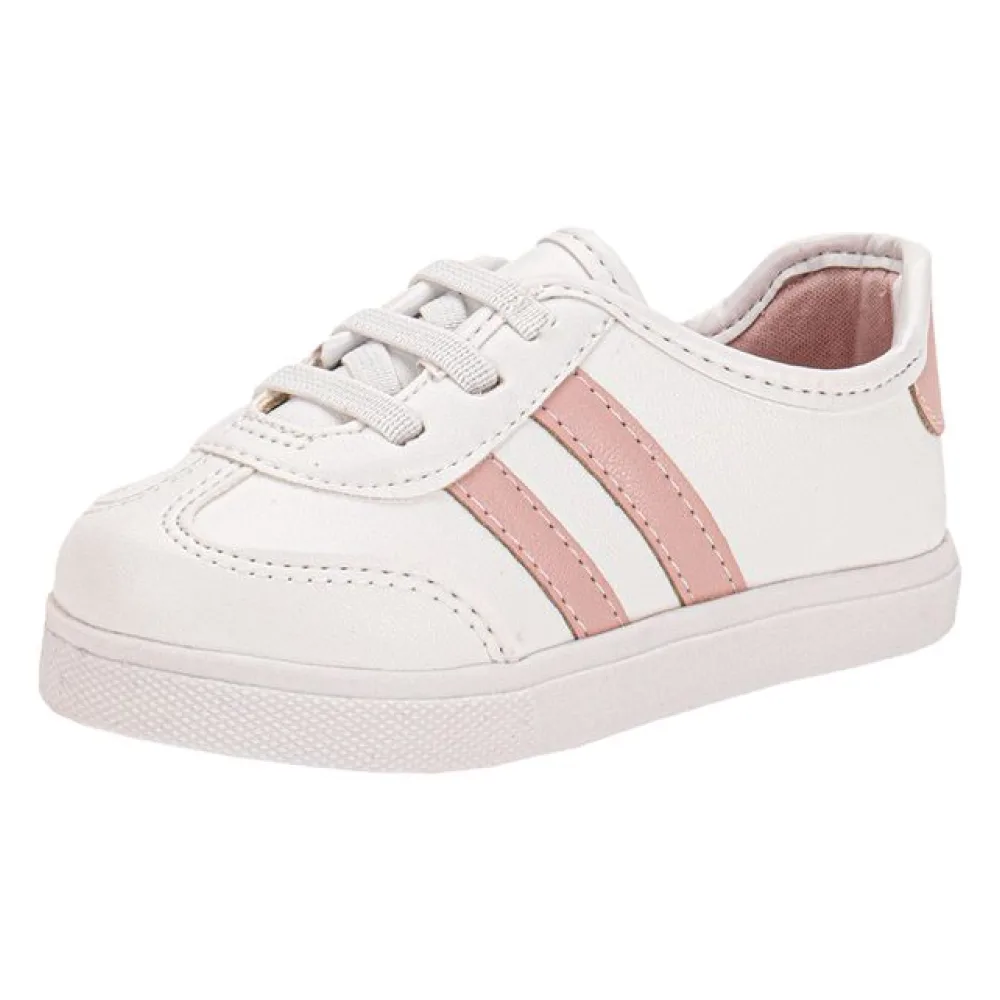 Tênis Infantil Feminino Baby Molekinha 2118585 BRANCO/ROSA 17