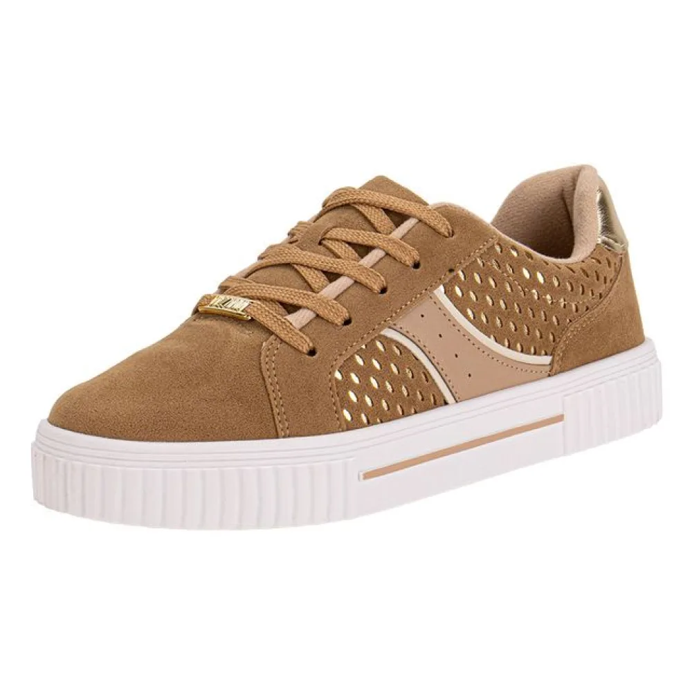 Tênis Feminino Casual Vizzano 1307215 BEGE/OURO 34