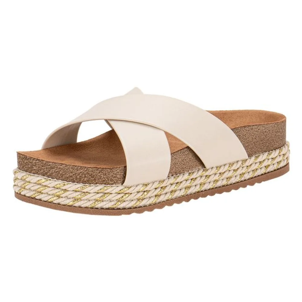 Tamanco Feminino Flat Beira Rio 8546205 MARFIM 34