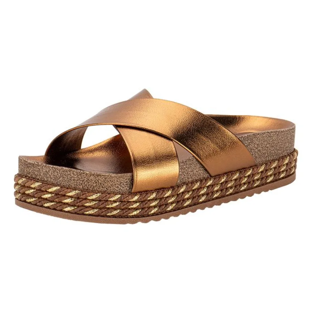 Tamanco Feminino Flat Beira Rio 8546205 BRONZE 34