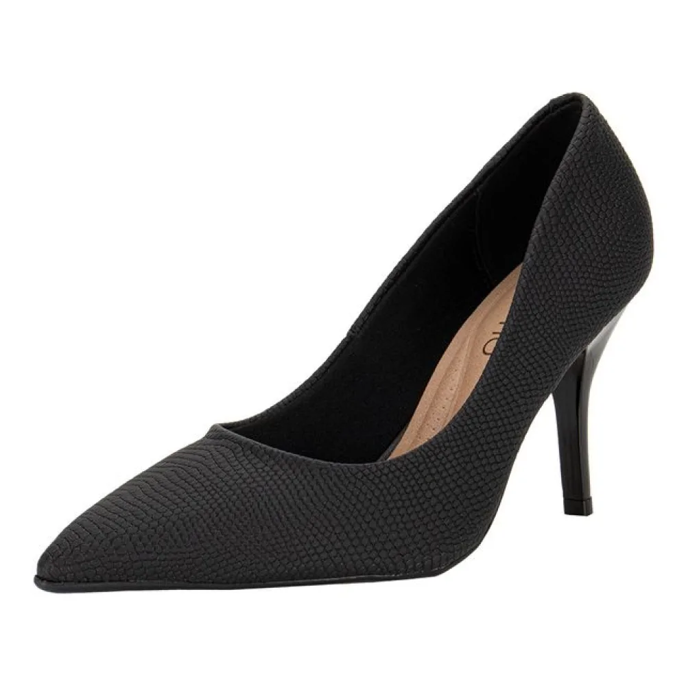 Scarpin Feminino Salto Fino Beira Rio 41221400 PRETO/NOBUCK 34