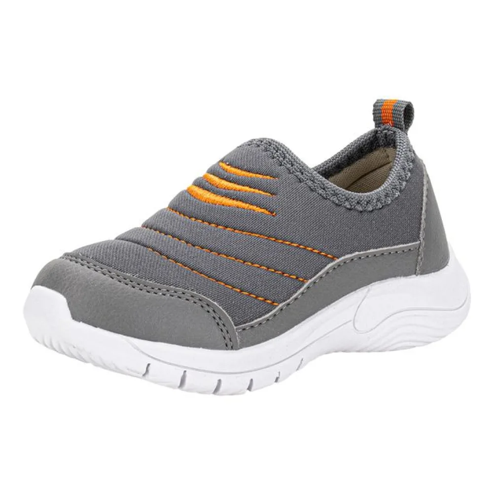 Tênis Infantil Masculino Lugui Baby 19042 CINZA/LARANJA 21