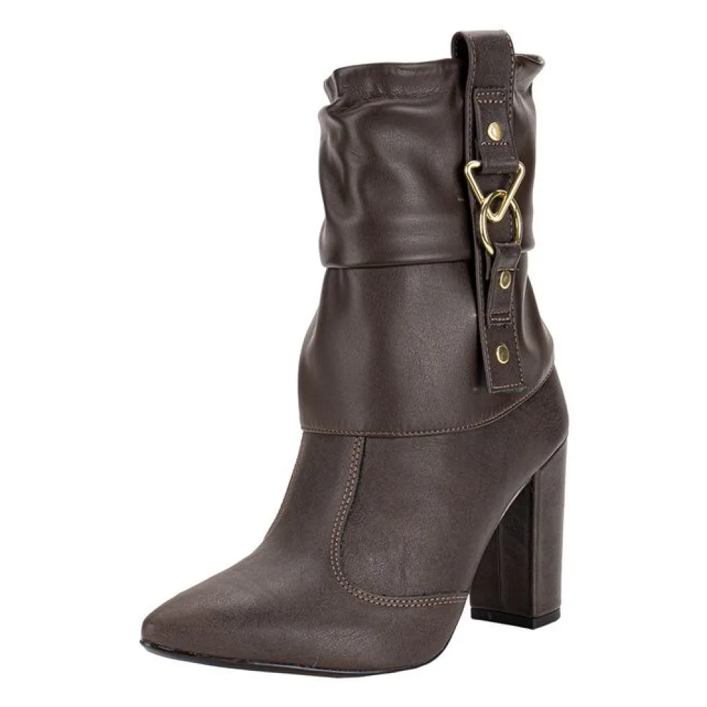 Bota Feminina Cano Baixo Vizzano 3105102 CAFÉ 34