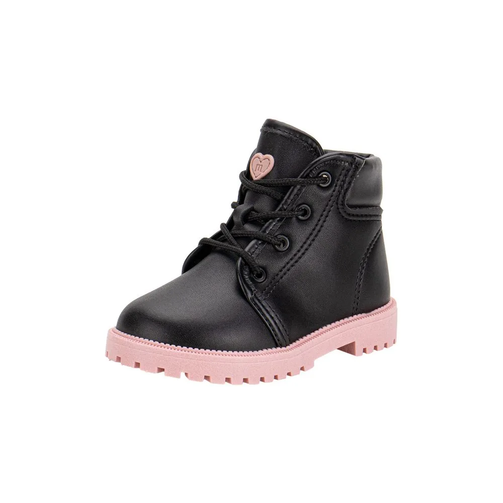 Bota Infantil Feminina Coturno Molekinha 2126528 PRETO/ROSA 17