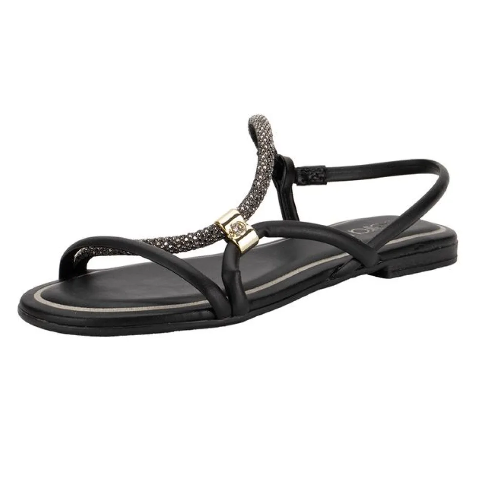 Sandália Feminina Flat Beira Rio 8552103 PRETO 35