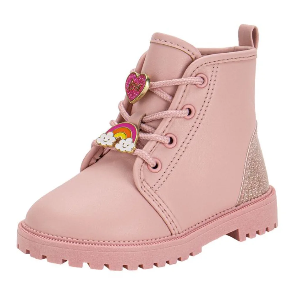 Bota Infantil Feminina Coturno Molekinha 2126529 ROSA 17