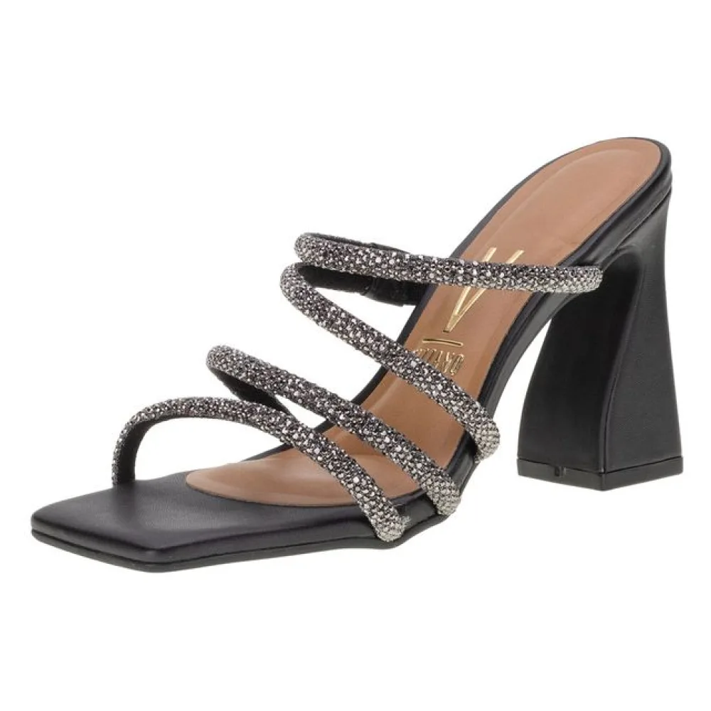 Tamanco Feminino Salto Taça Vizzano - 6493104 PRETO/CINZA 34