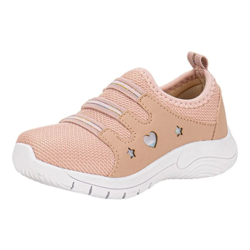 Tênis Infantil Feminino Slip On Lily Kids - 19022 ROSA/BRANCO 23