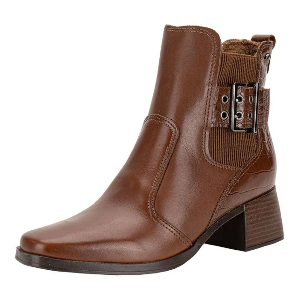 Bota Feminina Cano Baixo Pegada 282351 CHOCOLATE 34