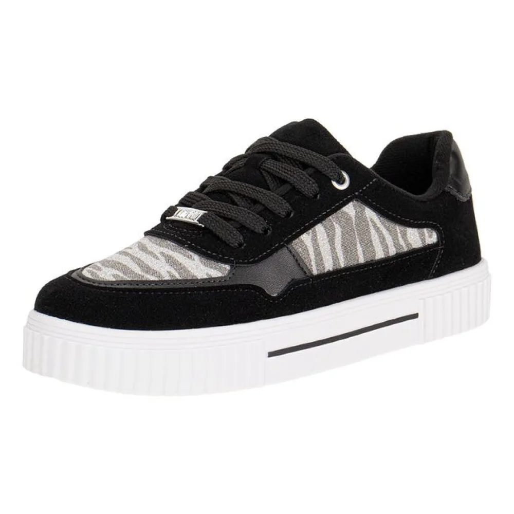 Tênis Feminino Casual Vizzano 1307216 PRETO/CAMURÇA 34