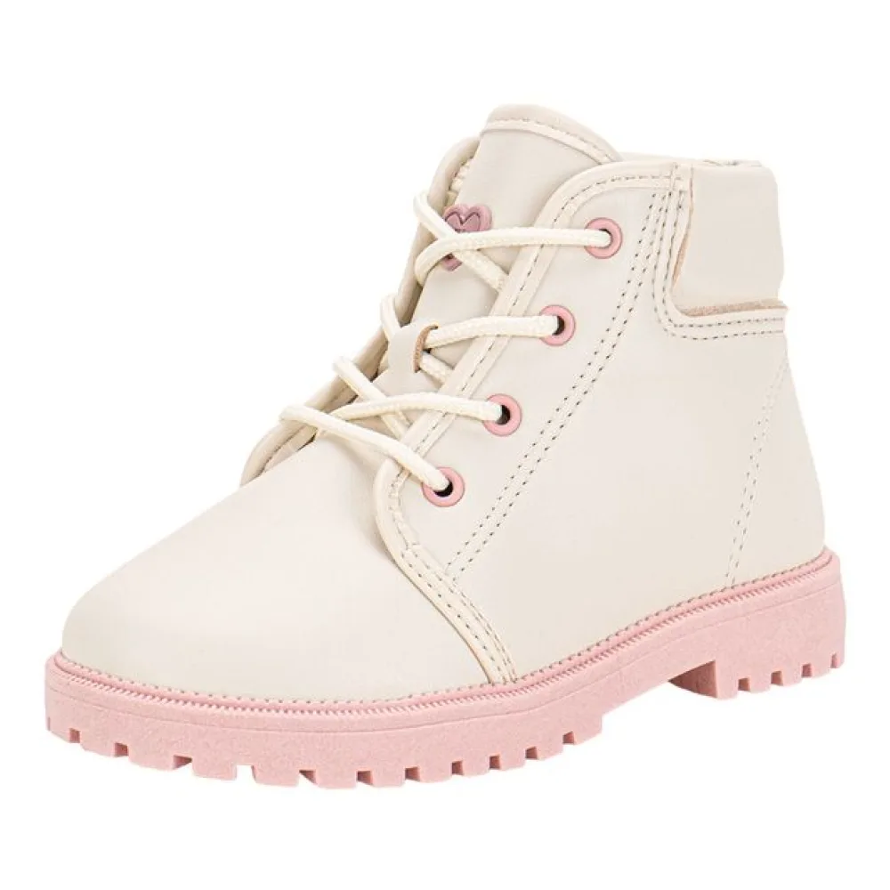 Bota Infantil Feminina Coturno Molekinha 2126528 MARFIM 17