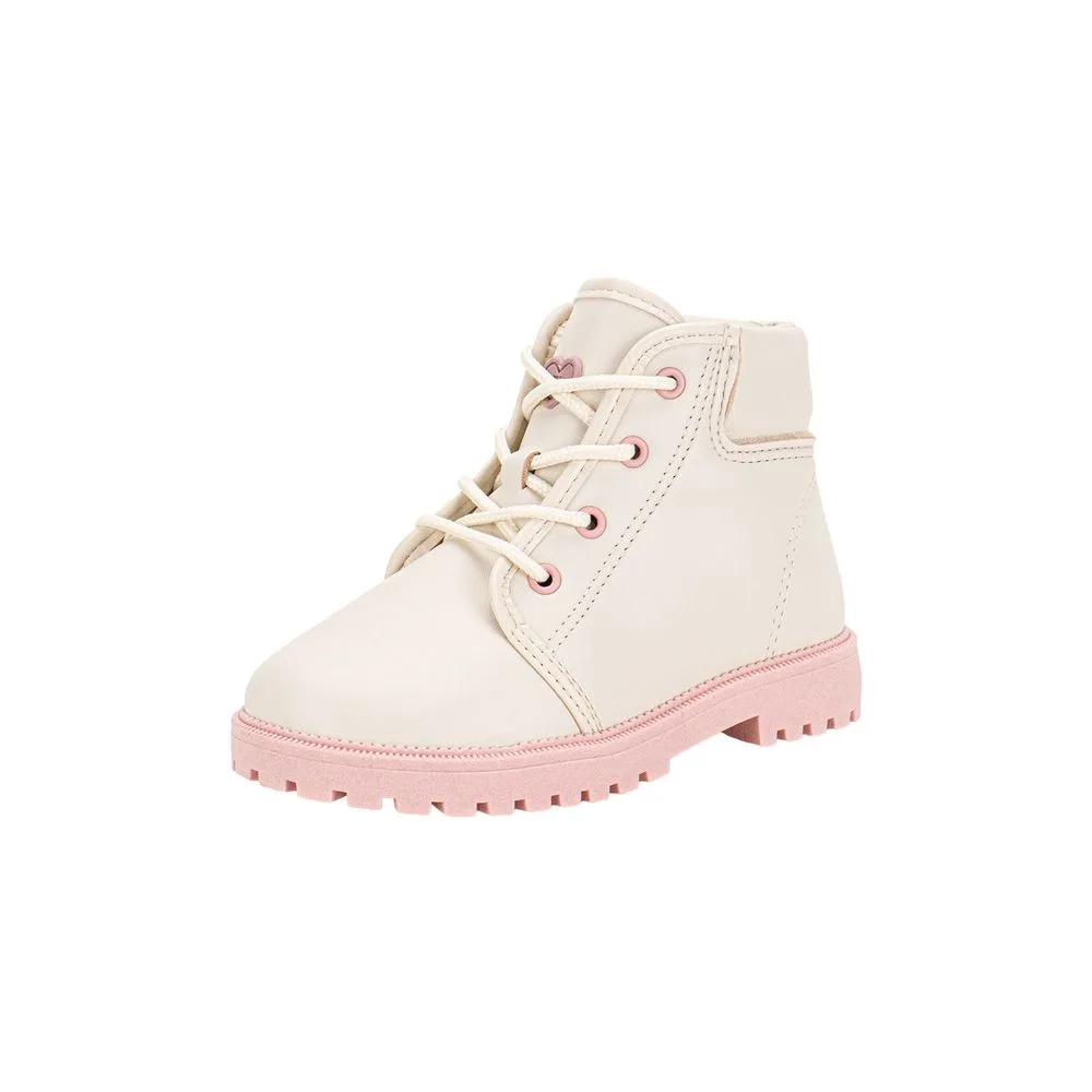Bota Infantil Feminina Coturno Molekinha 2126528 MARFIM 17