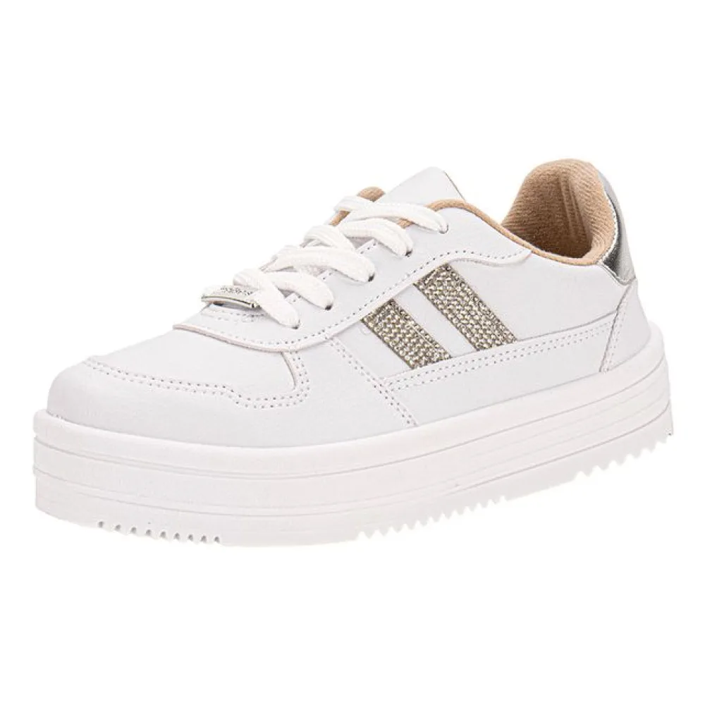 Tênis Feminino Casual Moleca 5782315 BRANCO/PRATA 34