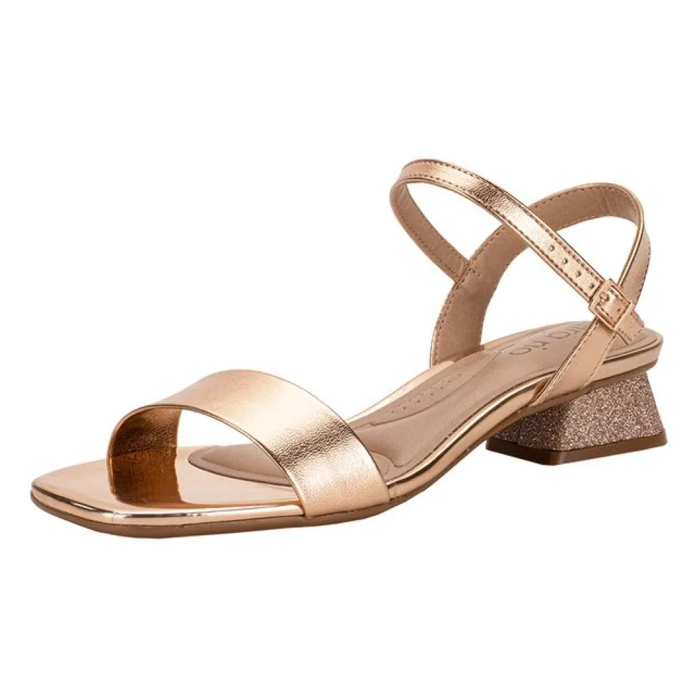 Sandália Feminina Salto Grosso Beira Rio 8540101 BRONZE 34