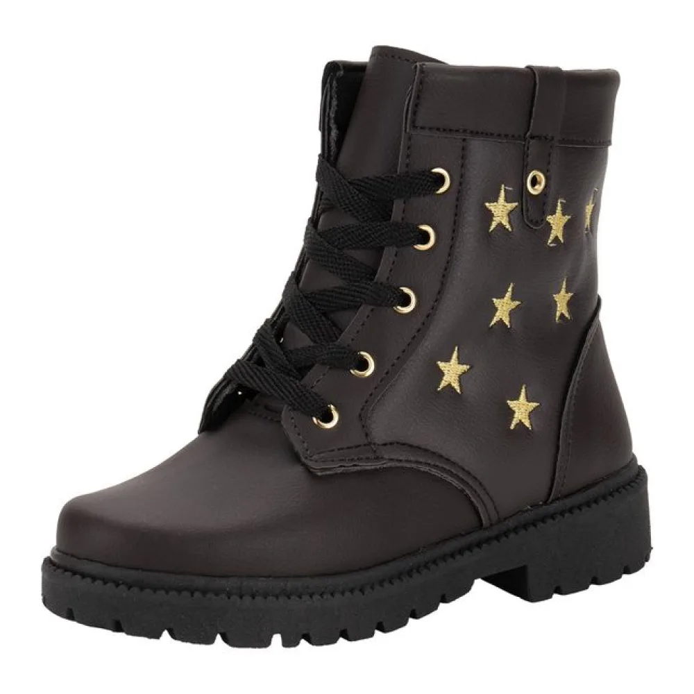Bota Infantil Feminina Coturno Gracinha 880 CAFÉ 28