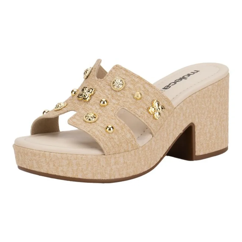 Tamanco Feminino Salto Grosso Moleca 5549105 NATURAL 35
