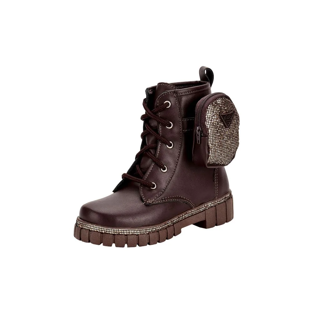 Bota Infantil Feminina Coturno Bag Nilqi 15106 CAFÉ 28