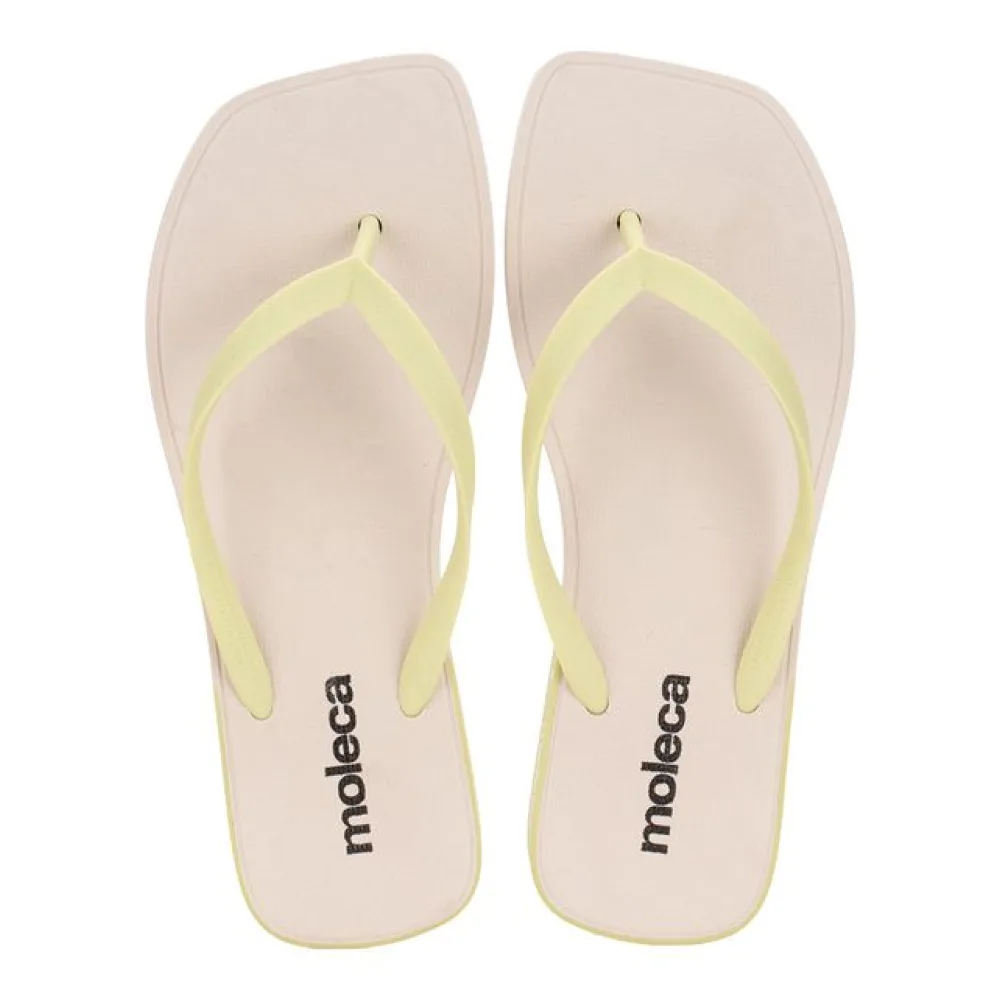 Chinelo Feminino Moleca 5552100 BEGE/VERDE 34