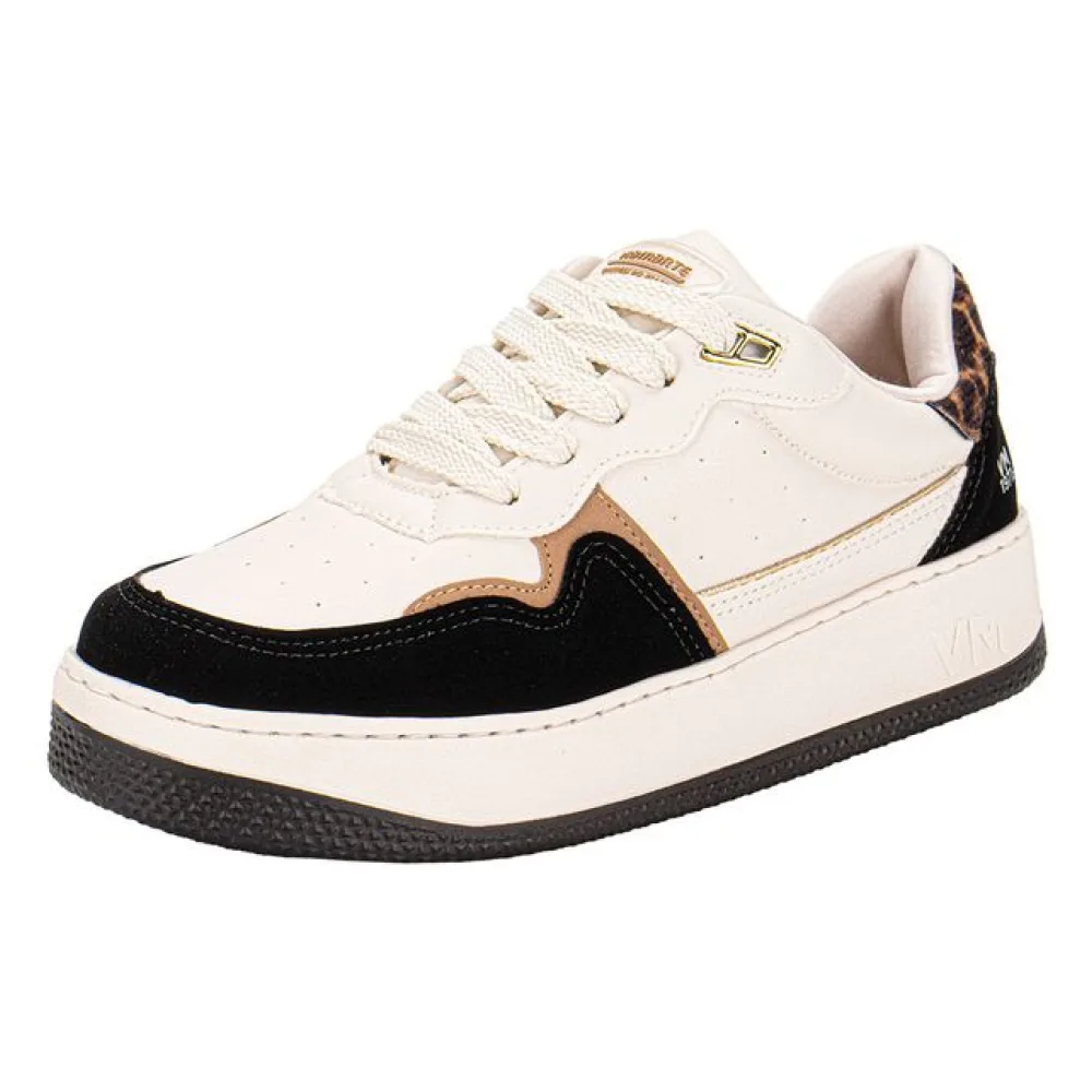 Tênis Feminino Casual Via Marte 209005 BEGE/PRETO 36