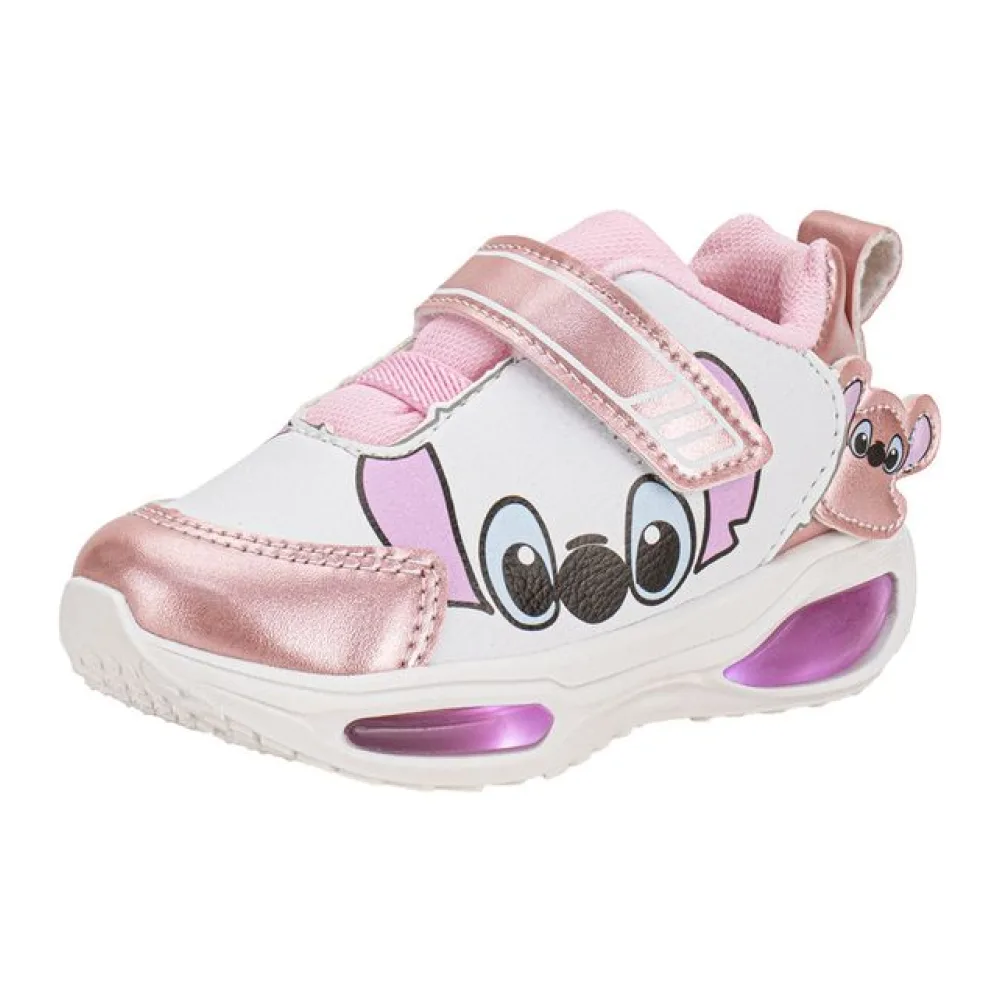 Tênis Infantil Feminino Led Minipé MP2516 BRANCO/ROSA 24
