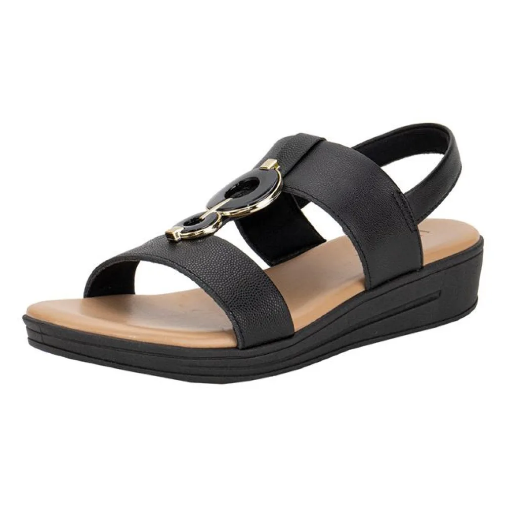 Sandália Feminina Anabela Usaflex MM0705 PRETO 34