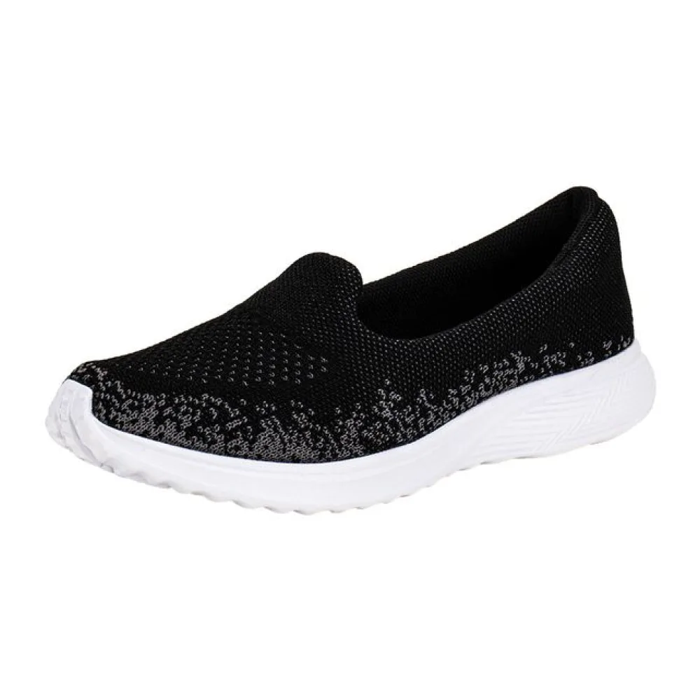 Tênis Feminino Slip On Seas Rainha RA0114 PRETO/CINZA 37