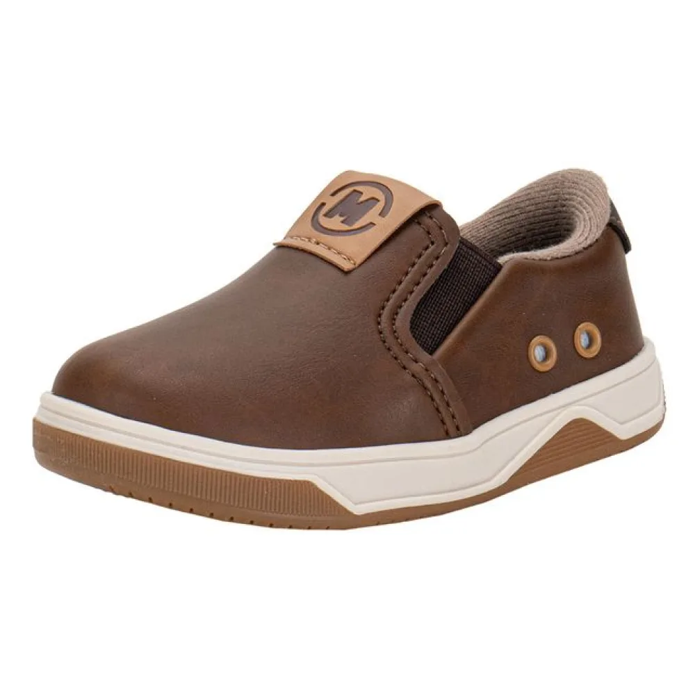 Tênis Infantil Masculino Baby Slip On Molekinho 2623100 CASTANHO 19