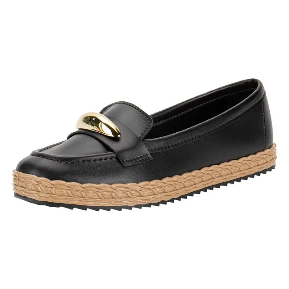 Mocassim Feminino Moleca 5696335 PRETO 34