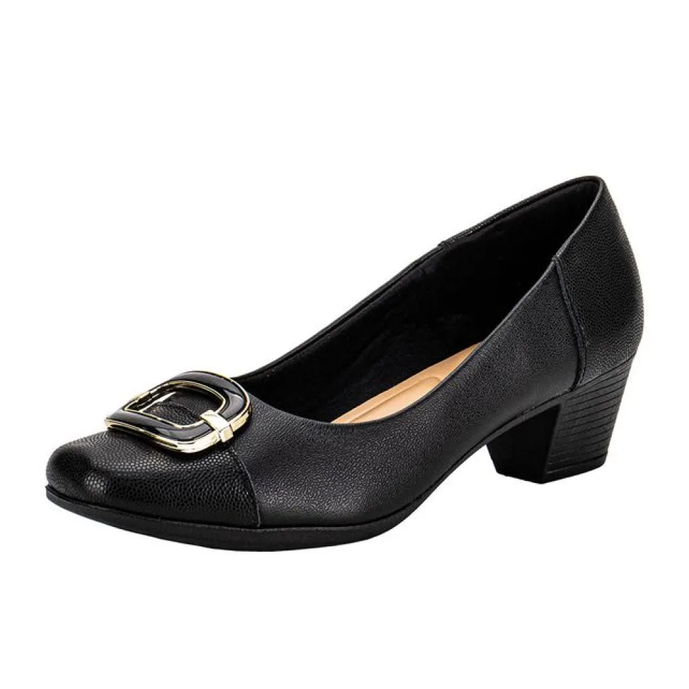 Sapato Feminino Salto Grosso Usaflex MM1502 PRETO 34