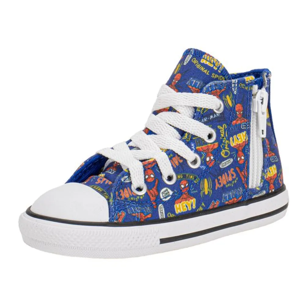 Tênis Infantil Chuck Taylor All Star Side Zip Homem Aranha Converse CK1309 AZUL 21