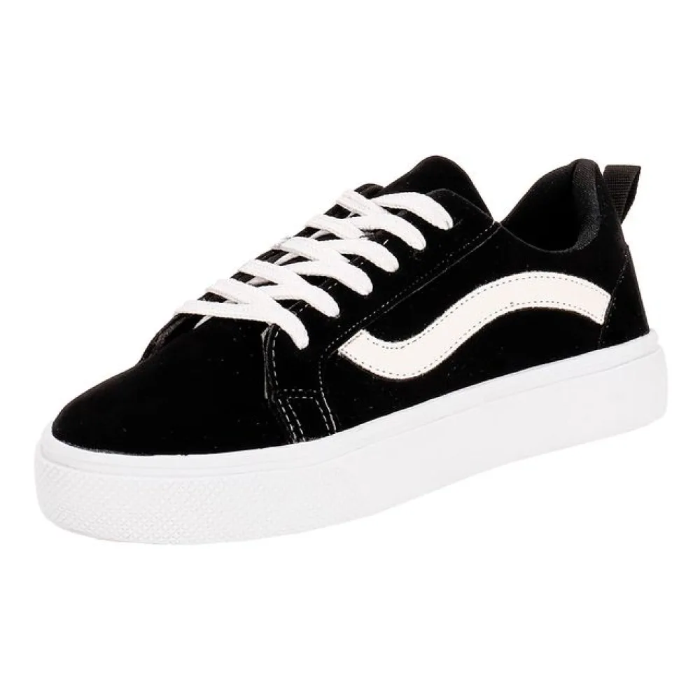 Tênis Feminino Casual La Via 300016 PRETO/BRANCO 34