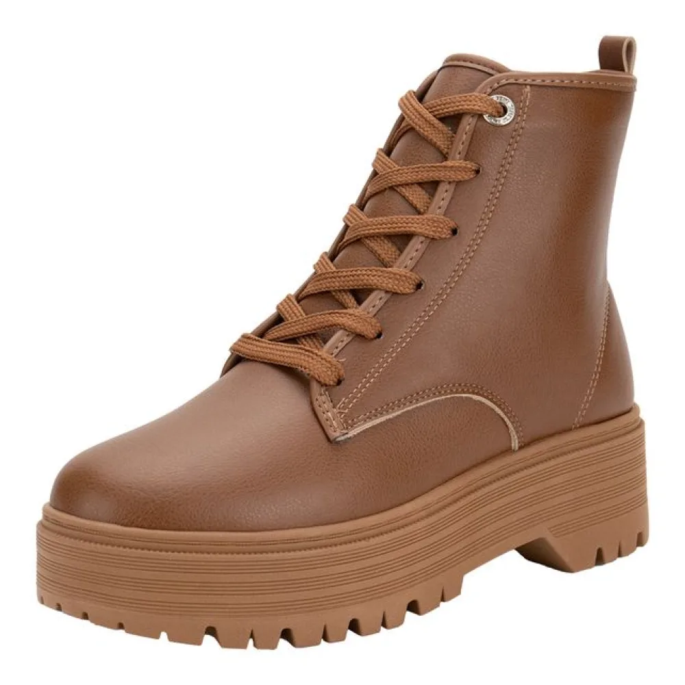 Bota Feminina Coturno Moleca 5351101 CARAMELO 35